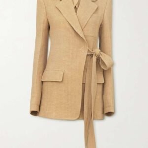 Blazer en lin recyclé beige — Etikashion, mode éco-responsable