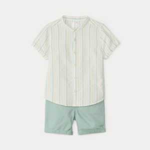 Ensemble 2 pièces chemise manches courtes - Garçon — Etikashion, mode éco-responsable